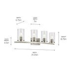 Kichler Lighting Crosby 31.25'' 4-light Vanity Light With Clear Glass In Black