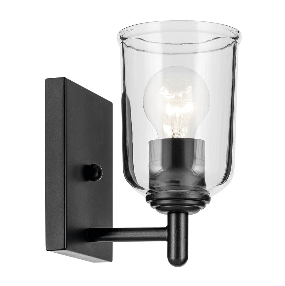 Kichler Lighting 45572BKCLR Black Shailene 5'' 1-light Wall Sconce With Clear Glass In Black Image 3
