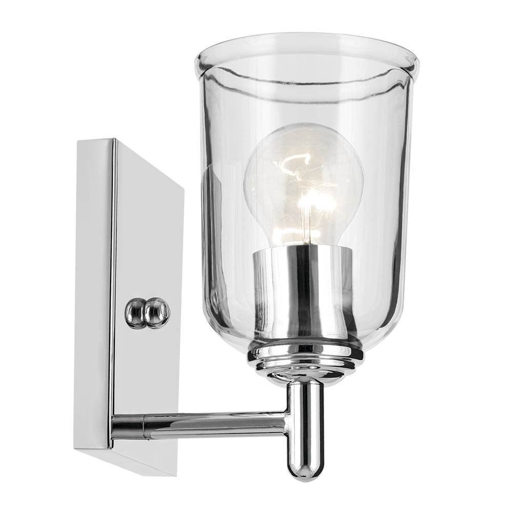 Kichler Lighting 45572CHCLR Chrome Shailene 5'' 1-light Wall Sconce With Clear Glass In Chrome Image 3