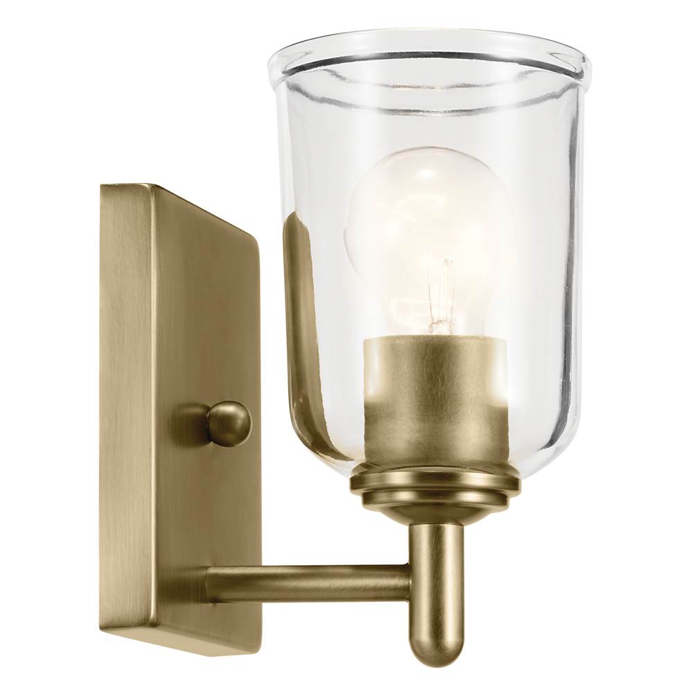 Kichler Lighting 45572NBRCLR Natural Brass Shailene 5'' 1-light Wall Sconce With Clear Glass In Natural Brass Image 2