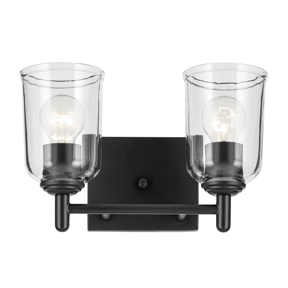 Kichler Lighting Shailene 12.5'' 2-light Vanity Light With Clear Glass In Black