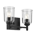 Kichler Lighting 45573BKCLR Black Shailene 12.5'' 2-light Vanity Light With Clear Glass In Black Image 1
