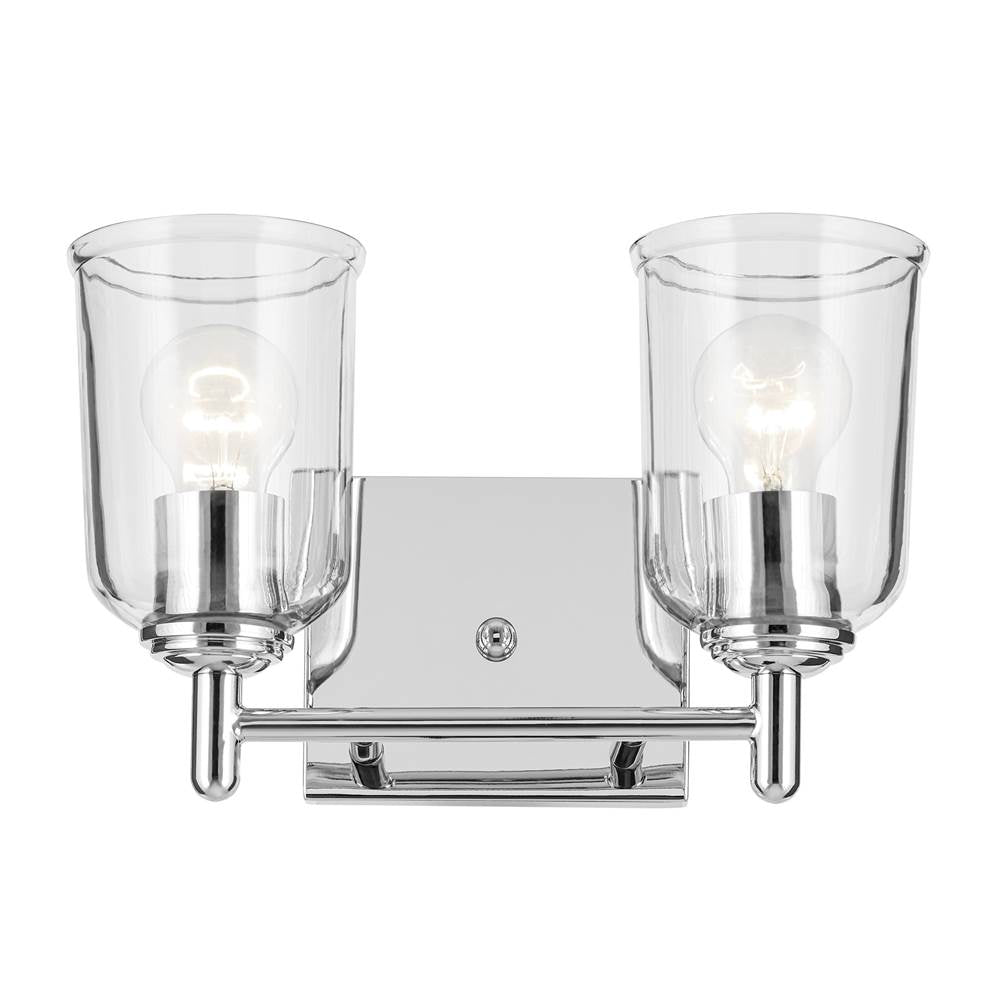 Kichler Lighting Shailene 12.5'' 2-light Vanity Light With Clear Glass In Black