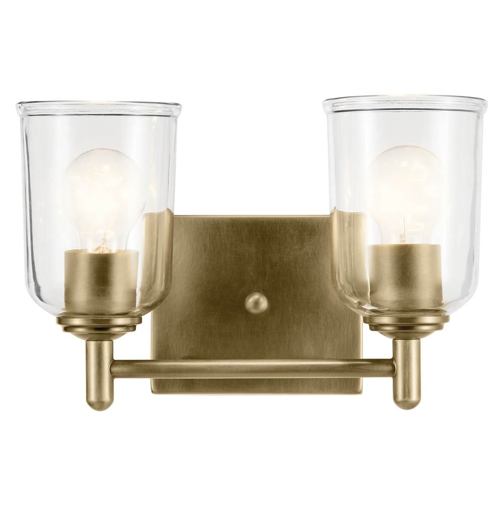 Kichler Lighting Shailene 12.5'' 2-light Vanity Light With Clear Glass In Black