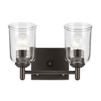 Kichler Lighting Shailene 12.5'' 2-light Vanity Light With Clear Glass In Black