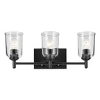 Kichler Lighting Shailene 21'' 3-light Vanity Light With Clear Glass In Black