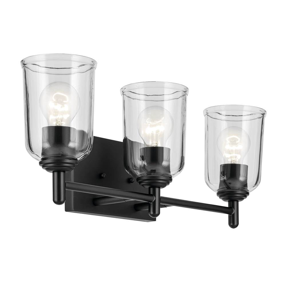 Kichler Lighting 45574BKCLR Black Shailene 21'' 3-light Vanity Light With Clear Glass In Black Image 1
