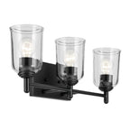 Kichler Lighting 45574BKCLR Black Shailene 21'' 3-light Vanity Light With Clear Glass In Black Image 1
