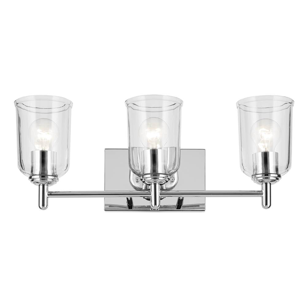 Kichler Lighting Shailene 21'' 3-light Vanity Light With Clear Glass In Black