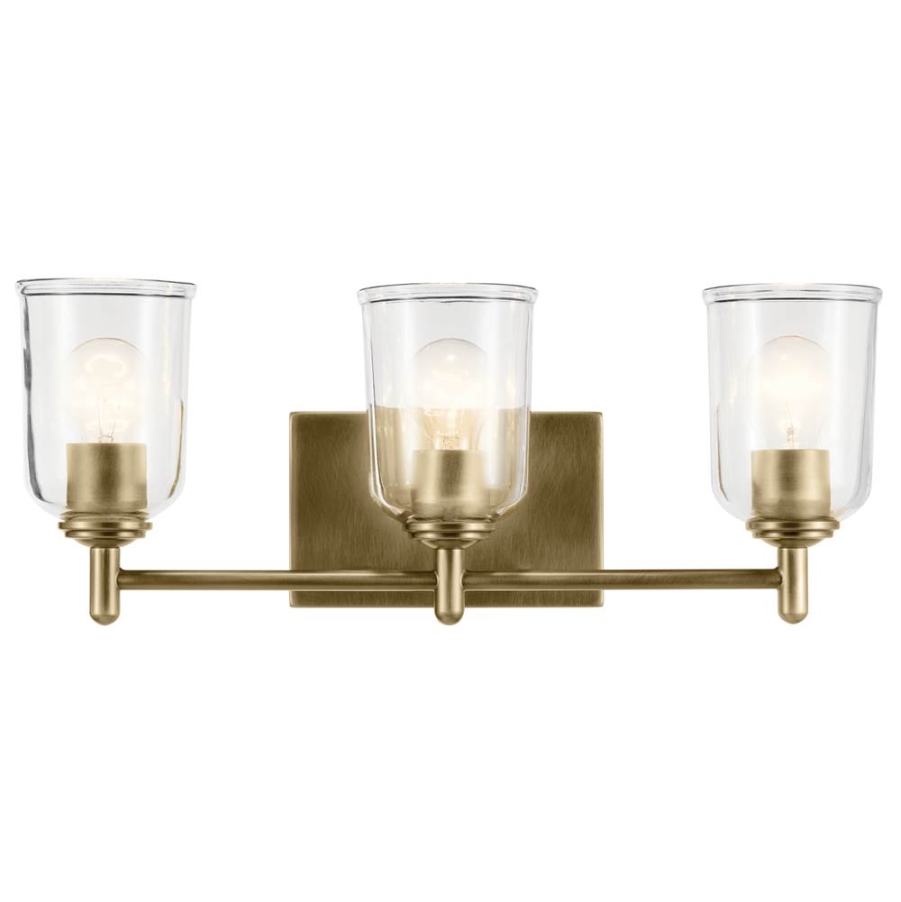 Kichler Lighting Shailene 21'' 3-light Vanity Light With Clear Glass In Black
