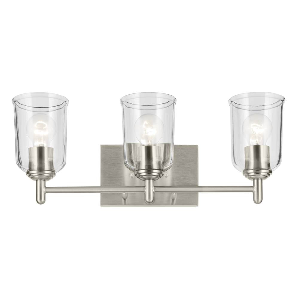 Kichler Lighting Shailene 21'' 3-light Vanity Light With Clear Glass In Black
