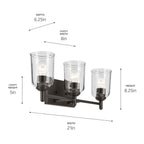 Kichler Lighting 45574OZCLR Olde Bronze Shailene 21'' 3-light Vanity Light With Clear Glass In Olde Bronze Image 2