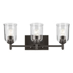 Kichler Lighting Shailene 21'' 3-light Vanity Light With Clear Glass In Black