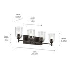 Kichler Lighting 45575OZCLR Olde Bronze Shailene 29.75'' 4-light Vanity Light With Clear Glass In Olde Bronze Image 2