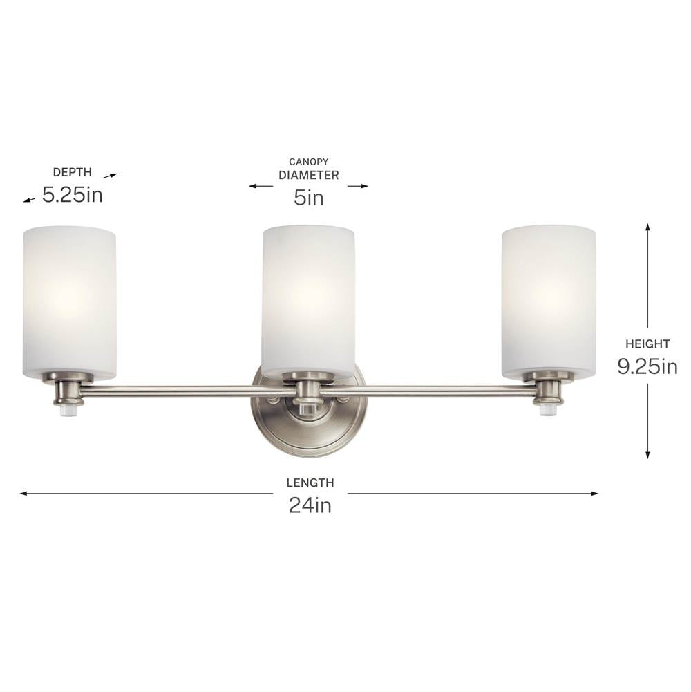 Kichler Lighting 45923NI Brushed Nickel Bath 3lt Image 4