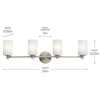 Kichler Lighting 45924NI Brushed Nickel Bath 4lt Image 3