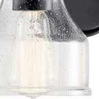 Kichler Lighting 45972BK Black Avery 15 Inch 2 Light Vanity Light With Clear Seeded Glass In Black Image 2