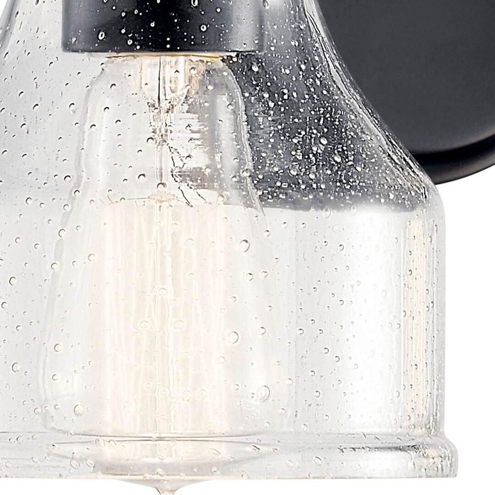 Kichler Lighting 45972BK Black Avery 15 Inch 2 Light Vanity Light With Clear Seeded Glass In Black Image 2