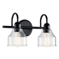Kichler Lighting 45972BK Black Avery 15 Inch 2 Light Vanity Light With Clear Seeded Glass In Black Image 1