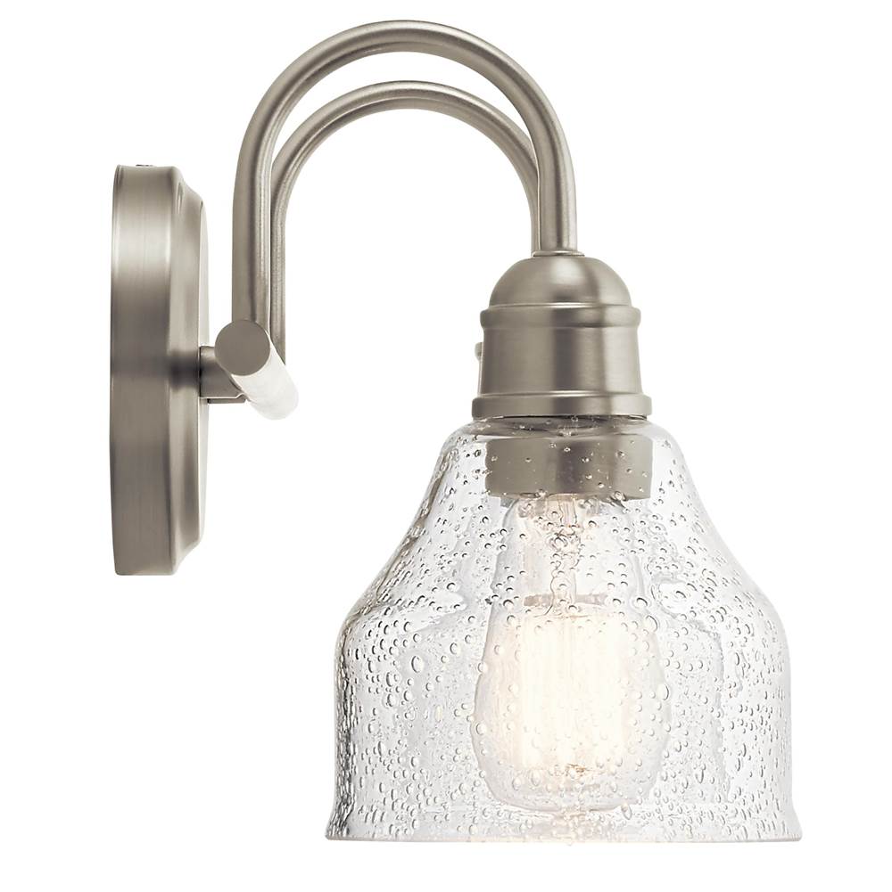Kichler Lighting Avery 15 Inch 2 Light Vanity Light With Clear Seeded Glass In Black