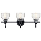 Kichler Lighting 45973BK Black Avery 24 Inch 3 Light Vanity Light With Clear Seeded Glass In Black Image 7