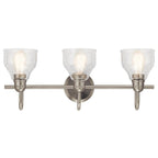 Kichler Lighting Avery 24 Inch 3 Light Vanity Light With Clear Seeded Glass In Black