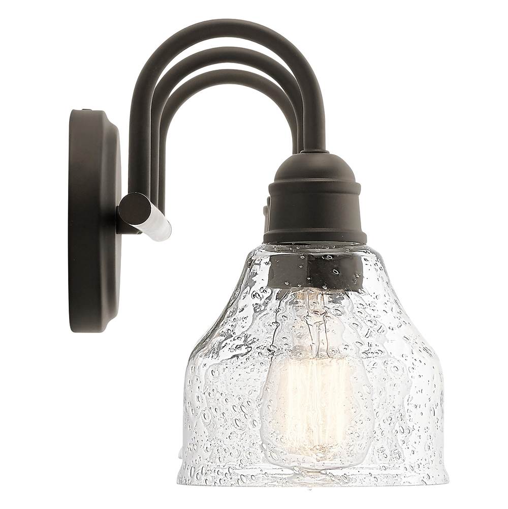 Kichler Lighting Avery 24 Inch 3 Light Vanity Light With Clear Seeded Glass In Black
