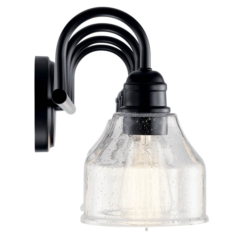 Kichler Lighting 45974BK Black Avery 33.5 Inch 4 Light Vanity Light With Clear Seeded Glass In Black Image 6