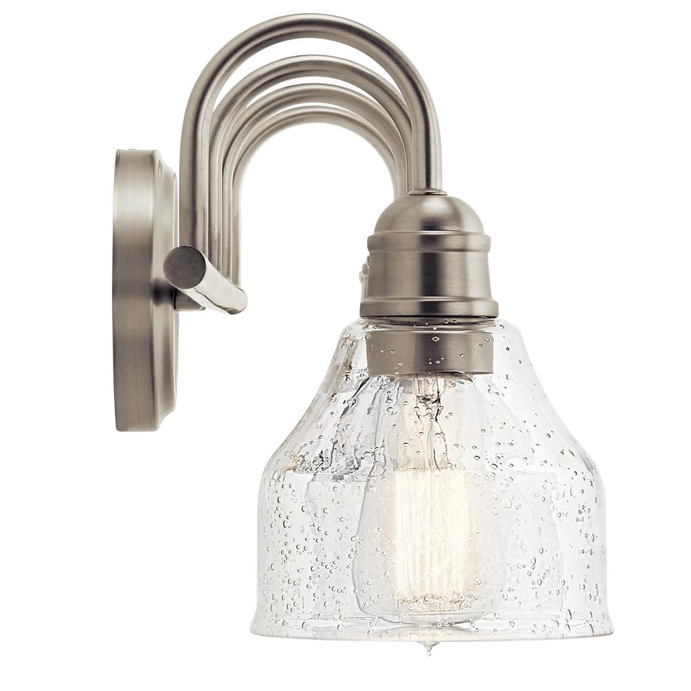 Kichler Lighting Avery 33.5 Inch 4 Light Vanity Light With Clear Seeded Glass In Black