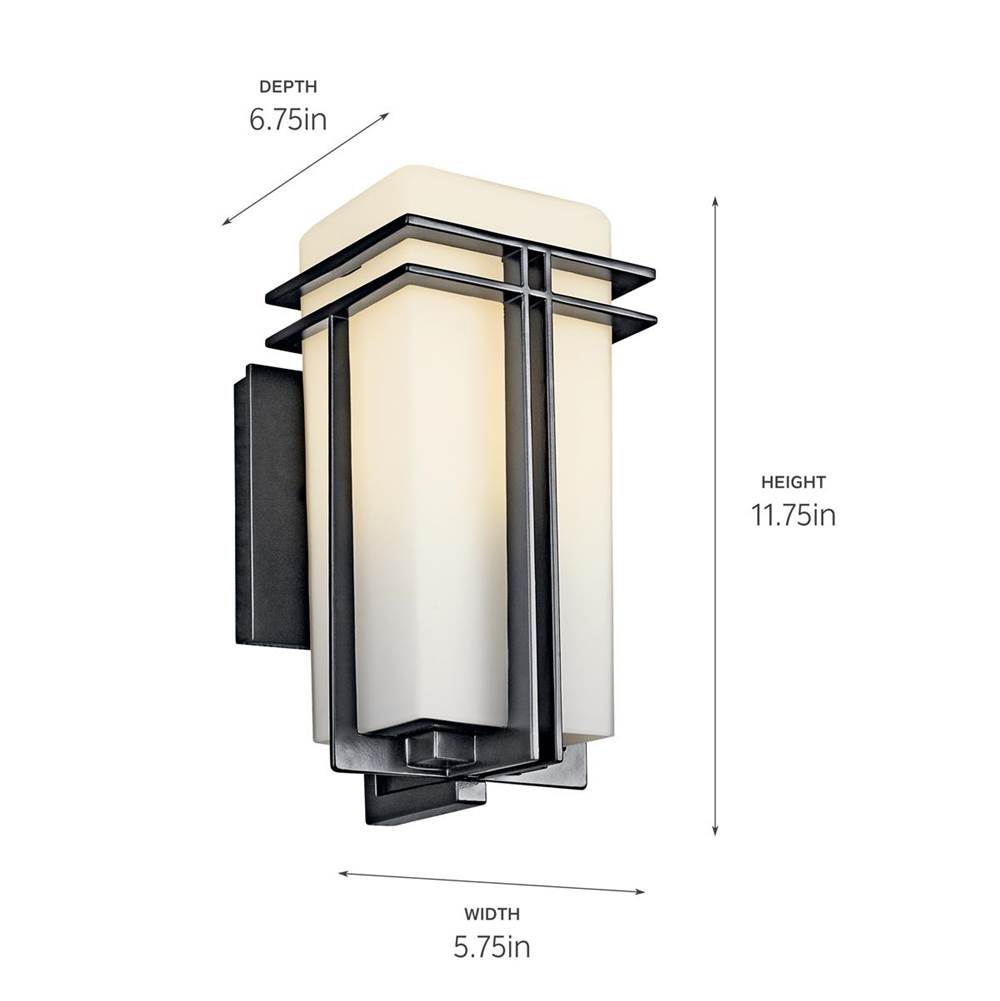 Kichler Lighting 49200BK Black Outdoor Wall 1lt Image 3