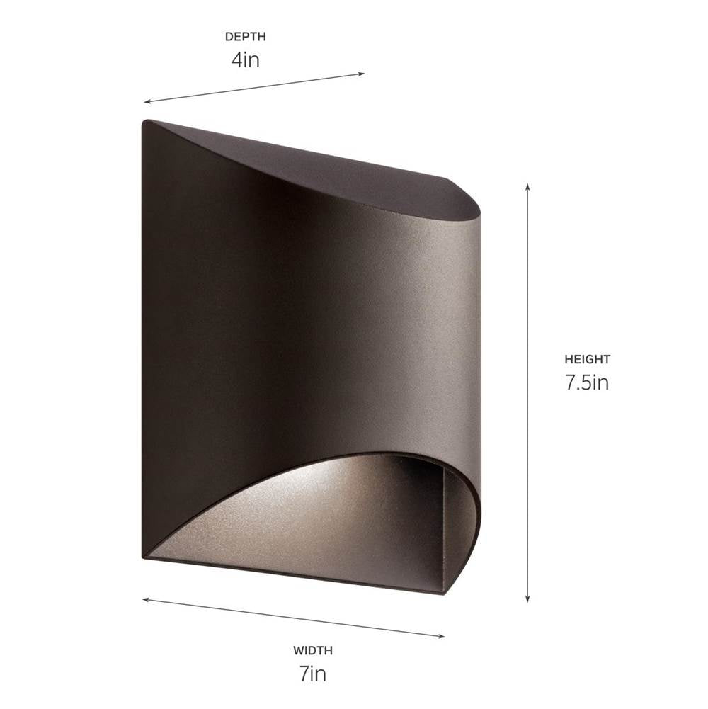 Kichler Lighting 49278AZTLED Textured Architectural Bronze Outdoor Wall 1lt Led Image 4