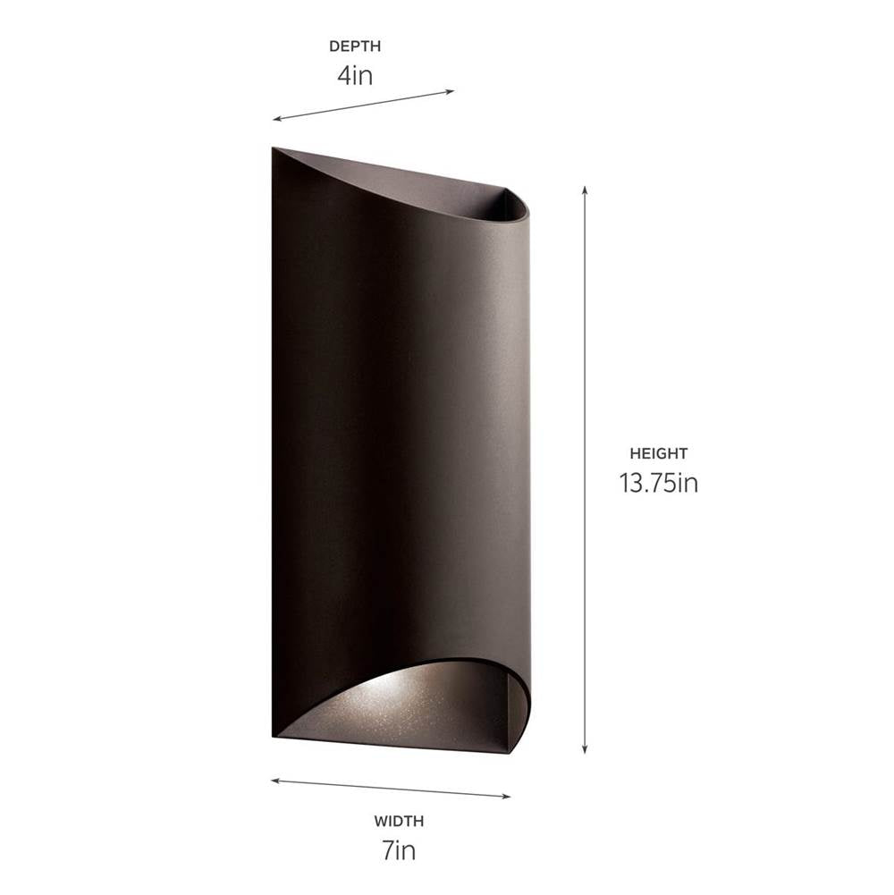 Kichler Lighting 49279AZTLED Textured Architectural Bronze Outdoor Wall 2lt Led Image 3