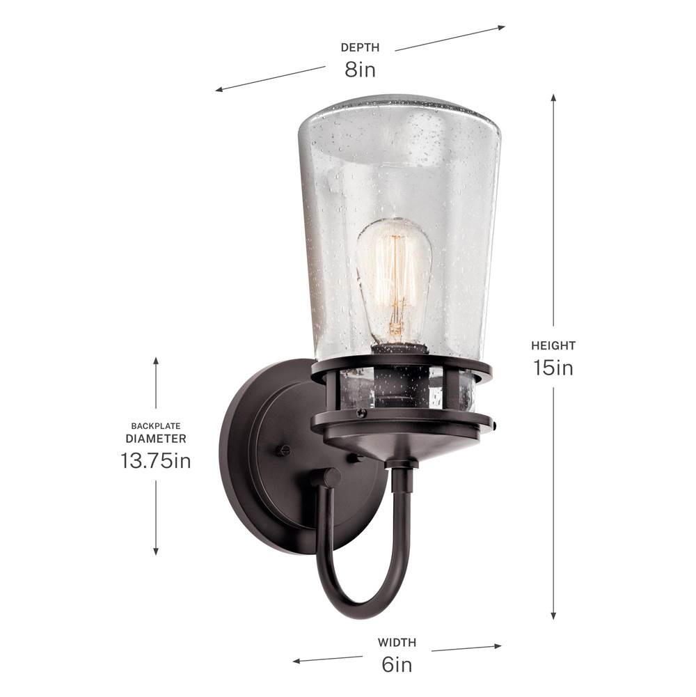 Kichler Lighting 49445AZ Architectural Bronze Outdoor Wall 1lt Image 3