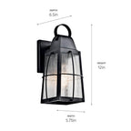 Kichler Lighting 49552BKT Textured Black Outdoor Wall 1lt Image 3