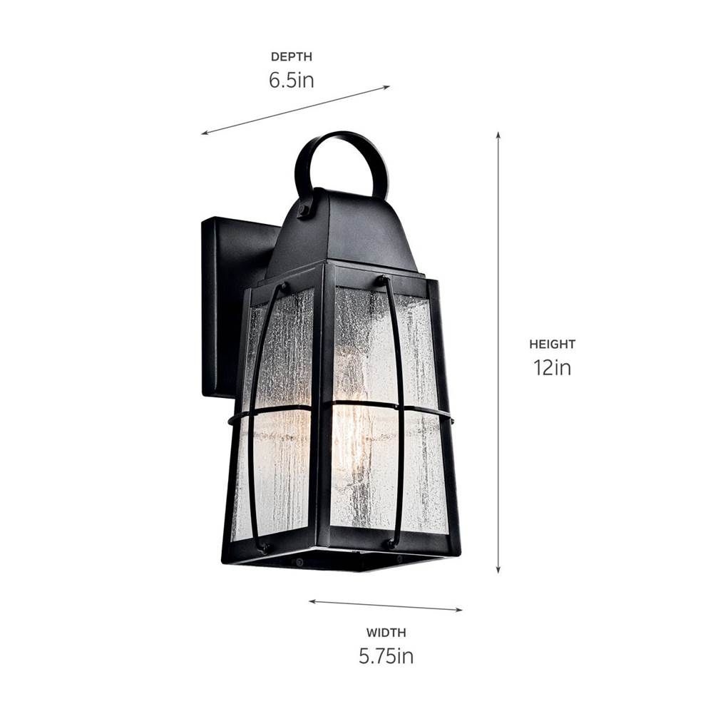 Kichler Lighting 49552BKT Textured Black Outdoor Wall 1lt Image 3
