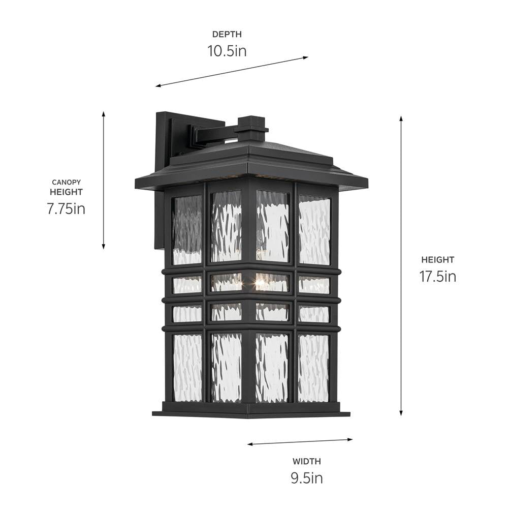 Kichler Lighting 49831BKT Textured Black Outdoor Wall 1lt Image 3