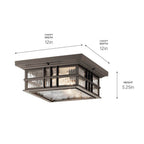 Kichler Lighting 49834OZ Olde Bronze Outdoor Ceiling 2lt Image 4