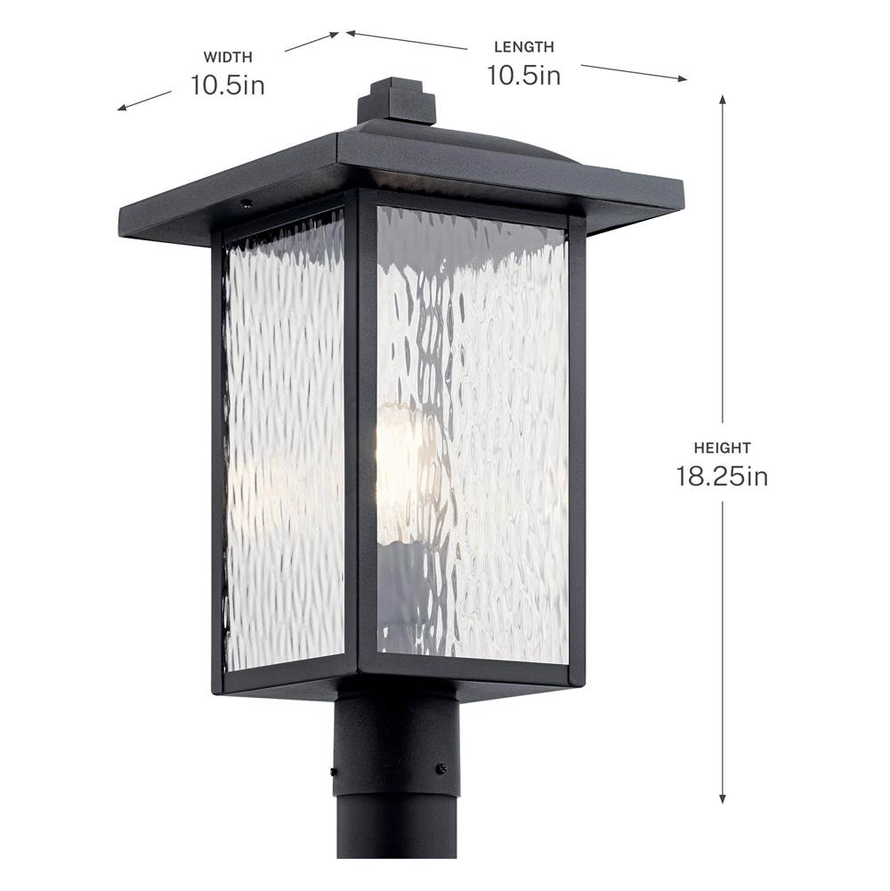 Kichler Lighting 49927BKT Textured Black Outdoor Post Mt 1lt Image 4