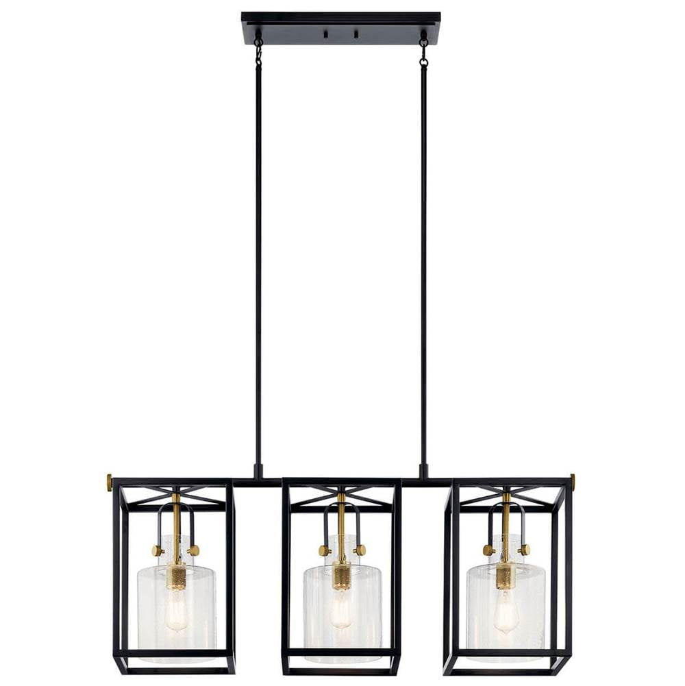 Kichler Lighting 52033NBR Natural Brass Linear Chandelier 3lt Image 3