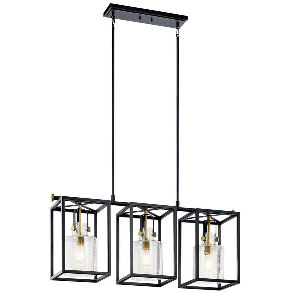 Kichler Lighting 52033NBR Natural Brass Linear Chandelier 3lt Image 4