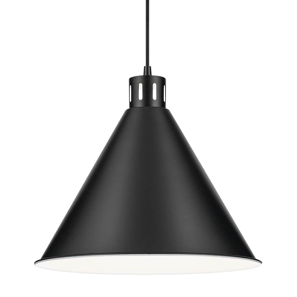 Kichler Lighting 52177BK Black Zailey 14.25'' 1-light Cone Pendant In Black Image 3
