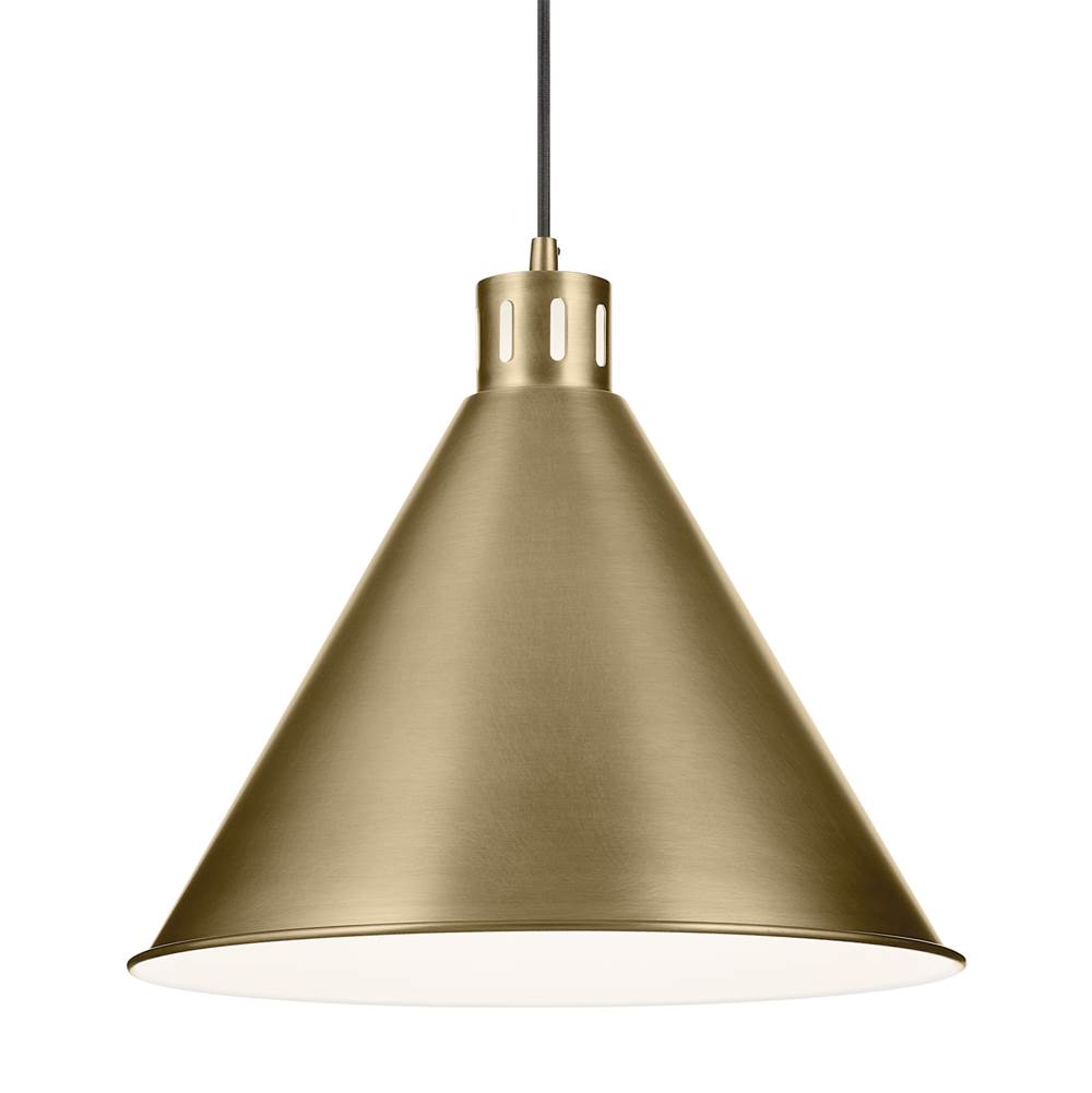 Kichler Lighting 52177NBR Natural Brass Zailey 14.25'' 1-light Cone Pendant In Natural Brass Image 3