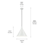 Kichler Lighting 52177WH White Zailey 14.25'' 1-light Cone Pendant In White Image 2