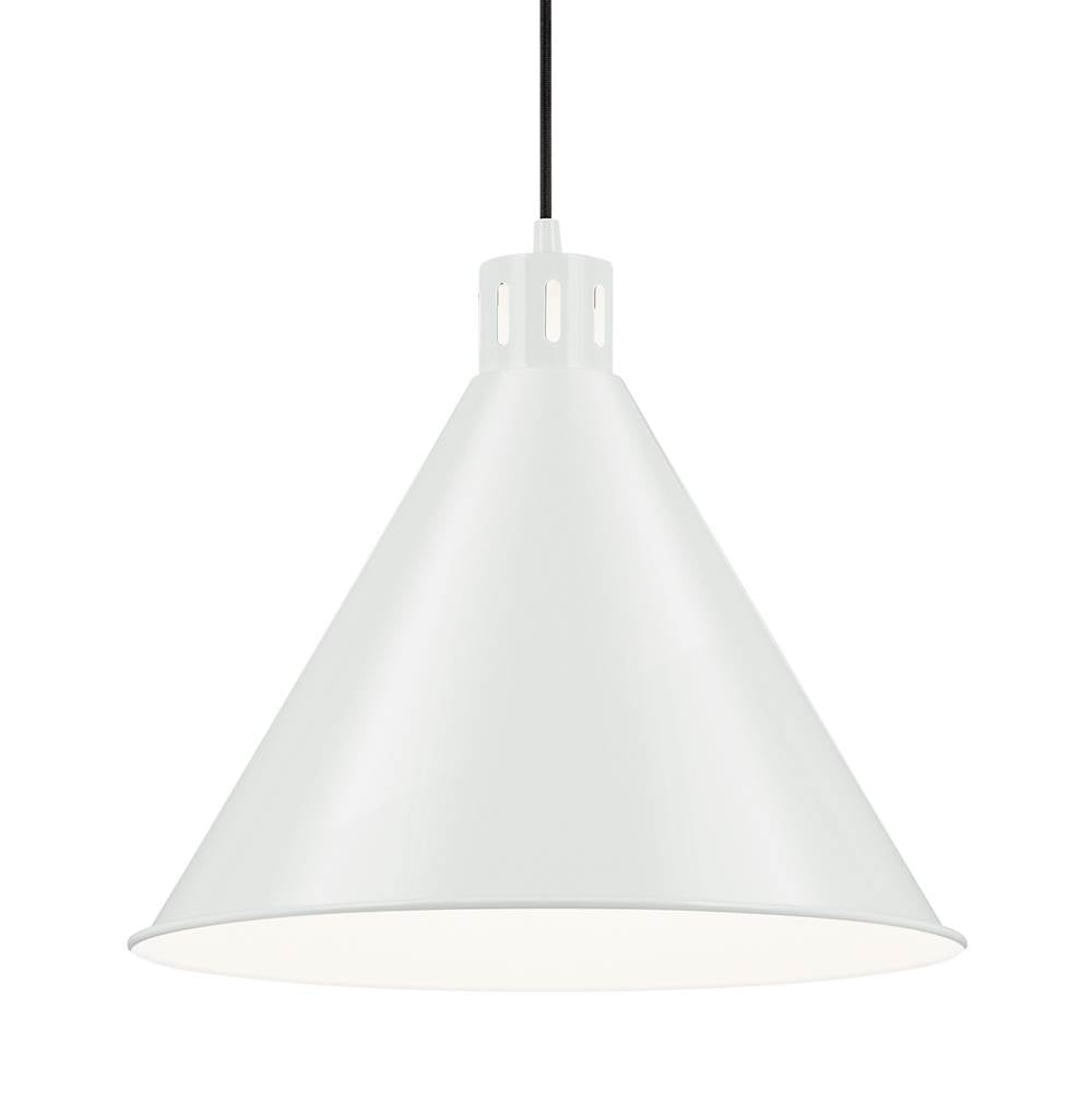 Kichler Lighting 52177WH White Zailey 14.25'' 1-light Cone Pendant In White Image 3