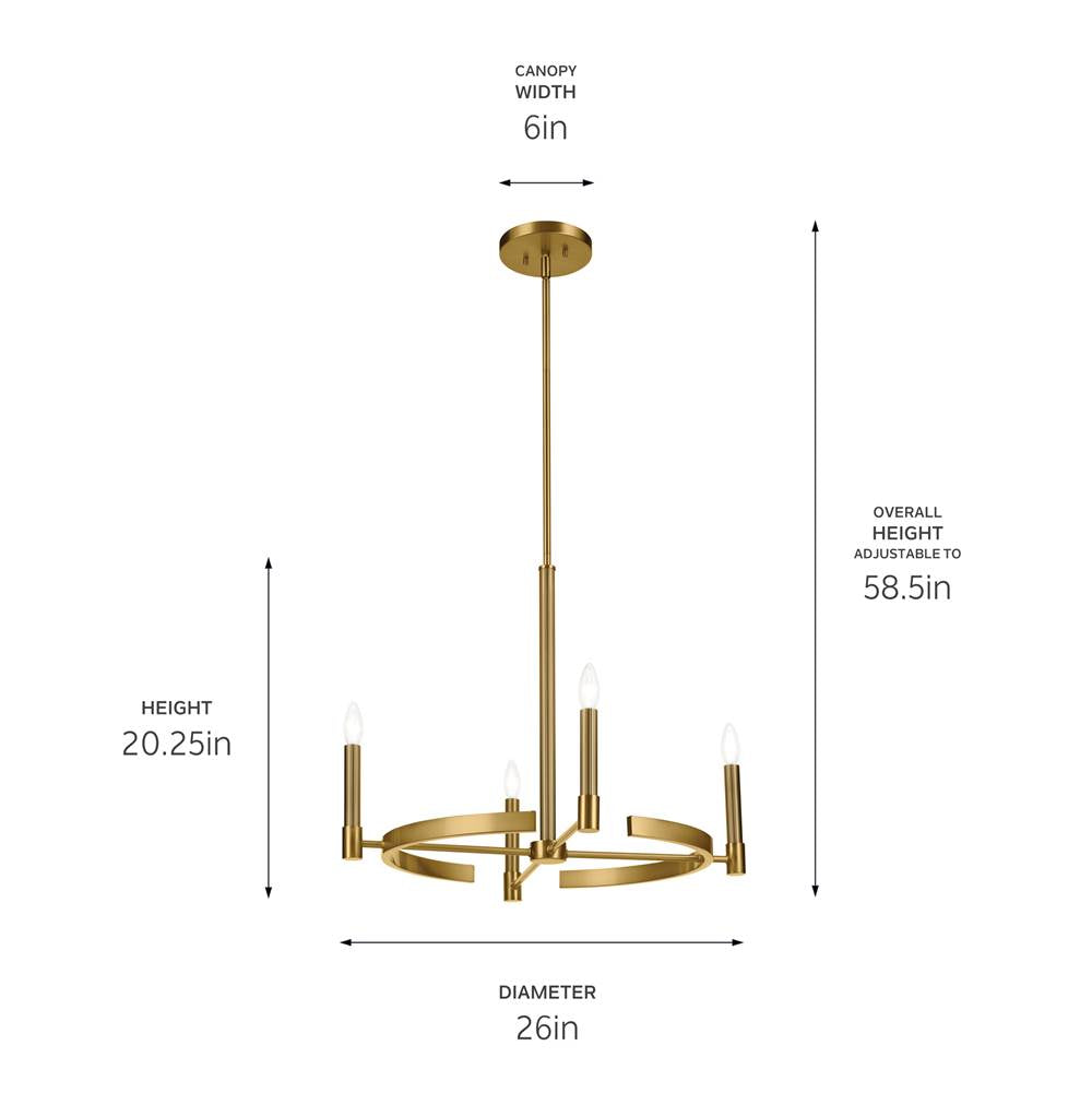 Kichler Lighting 52426BNB Brushed Natural Brass Tolani 20.25'' 4-light Chandelier In Brushed Natural Brass Image 2