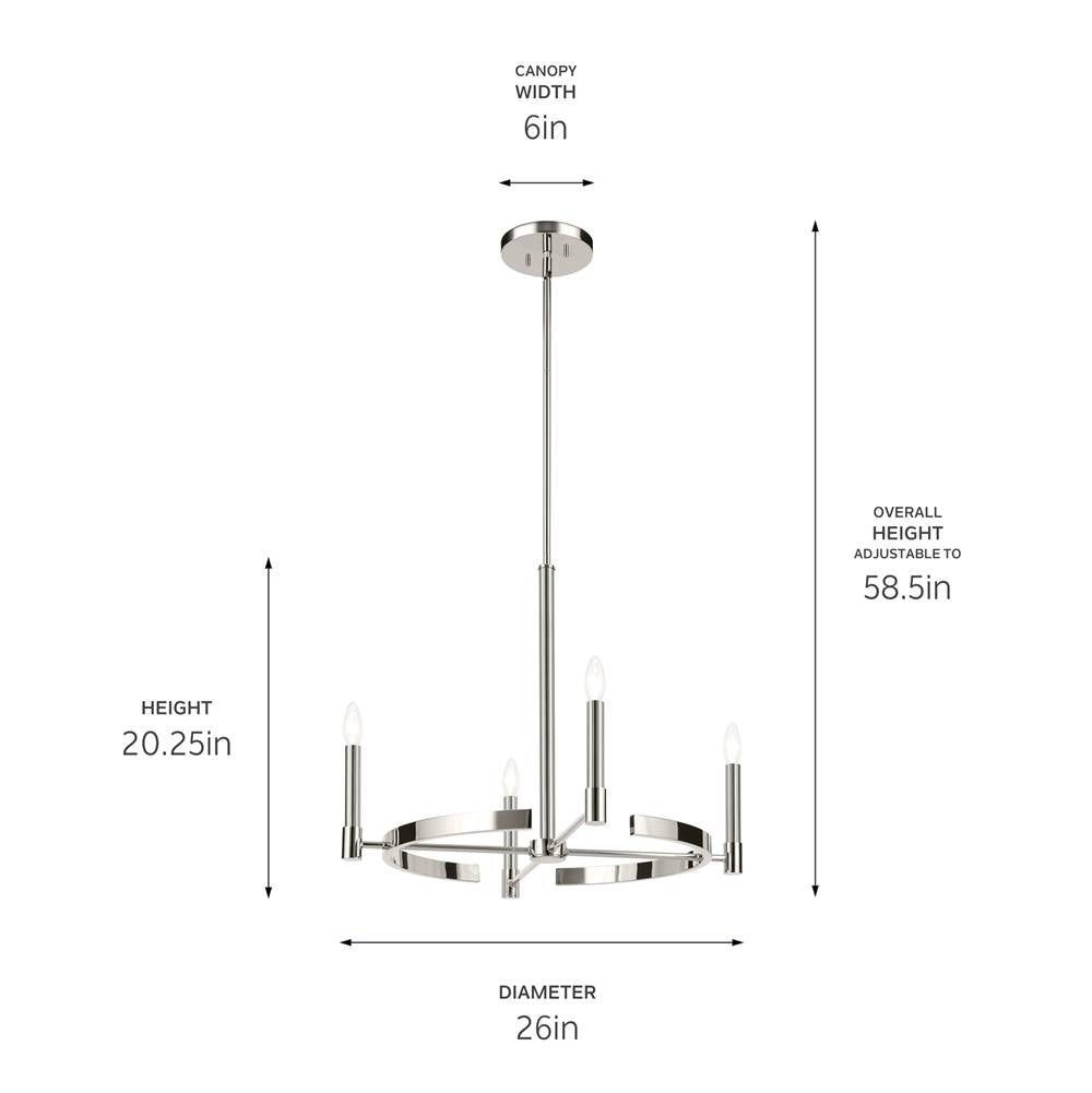 Kichler Lighting 52426PN Polished Nickel Tolani 20.25'' 4-light Chandelier In Polished Nickel Image 2