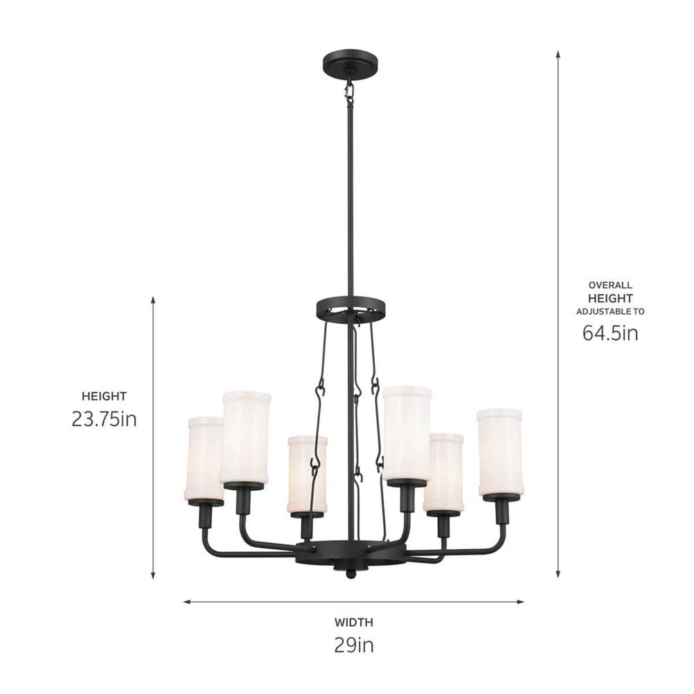 Kichler Lighting 52451BKT Textured Black Chandelier 6lt Image 2