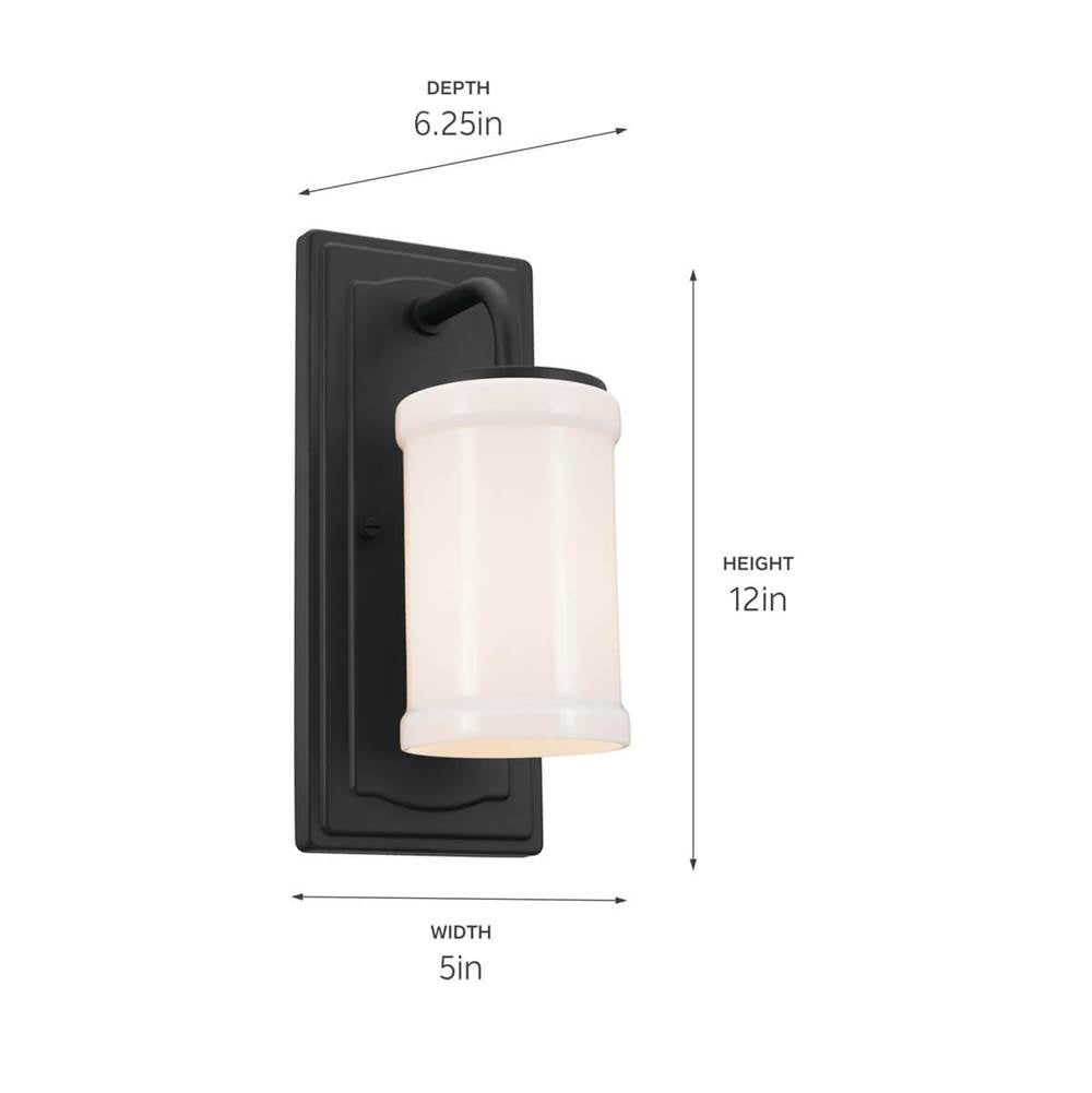 Kichler Lighting 52454BKT Textured Black Wall Sconce 1lt Image 2