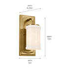 Kichler Lighting 52454NBR Natural Brass Wall Sconce 1lt Image 2