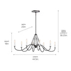 Kichler Lighting 52457AVI Anvil Iron Oval Chandelier 8lt Image 2